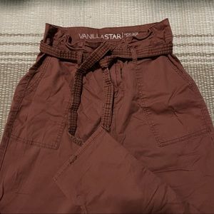 Deep Red/Pink Vanilla Sugar High Waited Pants with tie SZ S